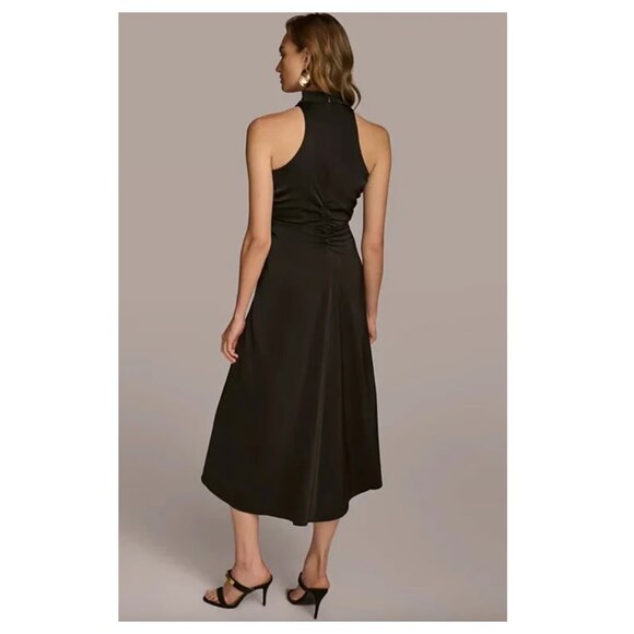 Donna Karan New York Women's Mock-Neck Ruched Asymmetrical Dress Size 8 NWT - Picture 4 of 13